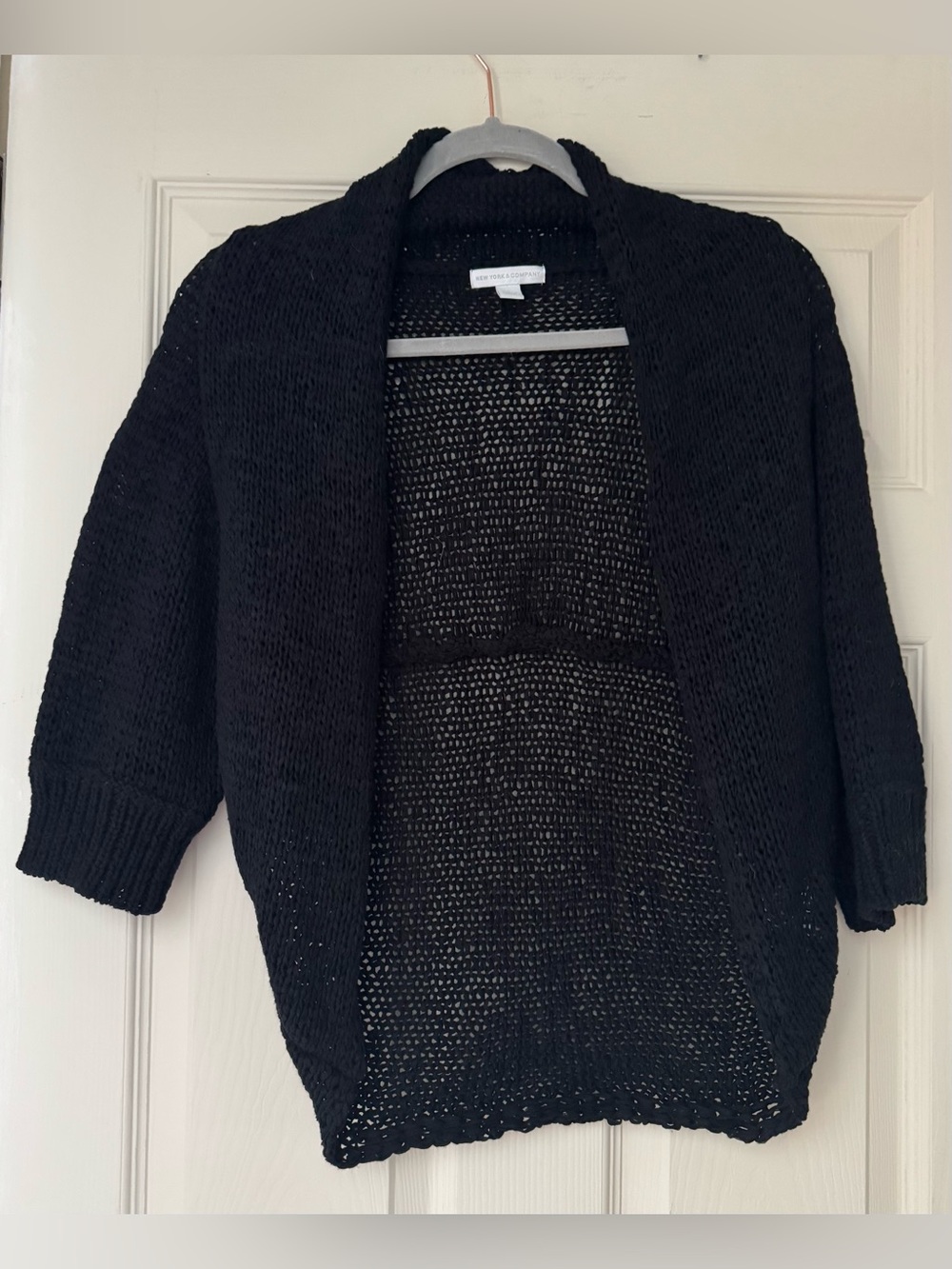 Black Open-Front Cropped Shrug Cardigan from New York $ Company / Size Large